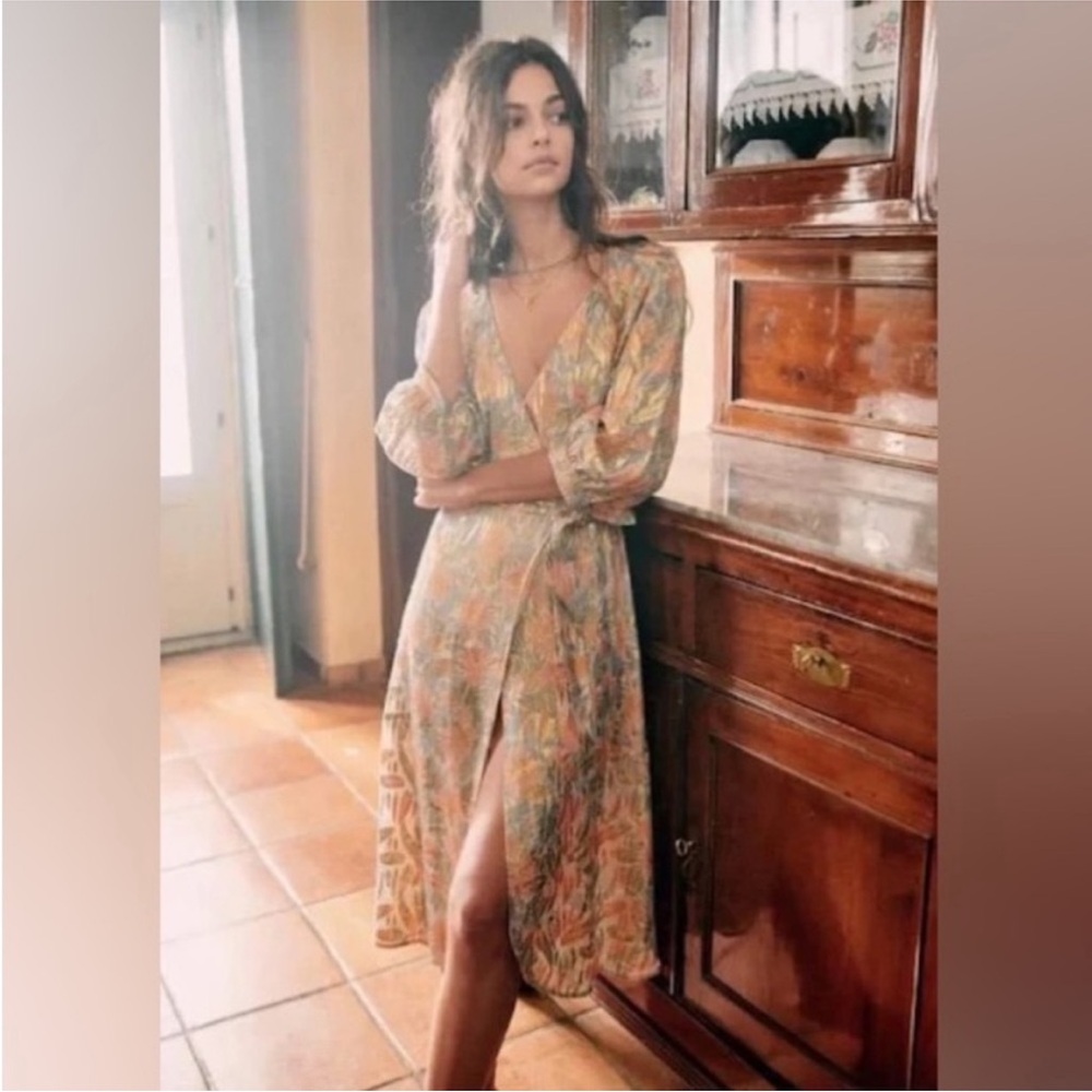 RARE Sezane Wrap dress Orchidée Dress FR36 - Picture 3 of 7